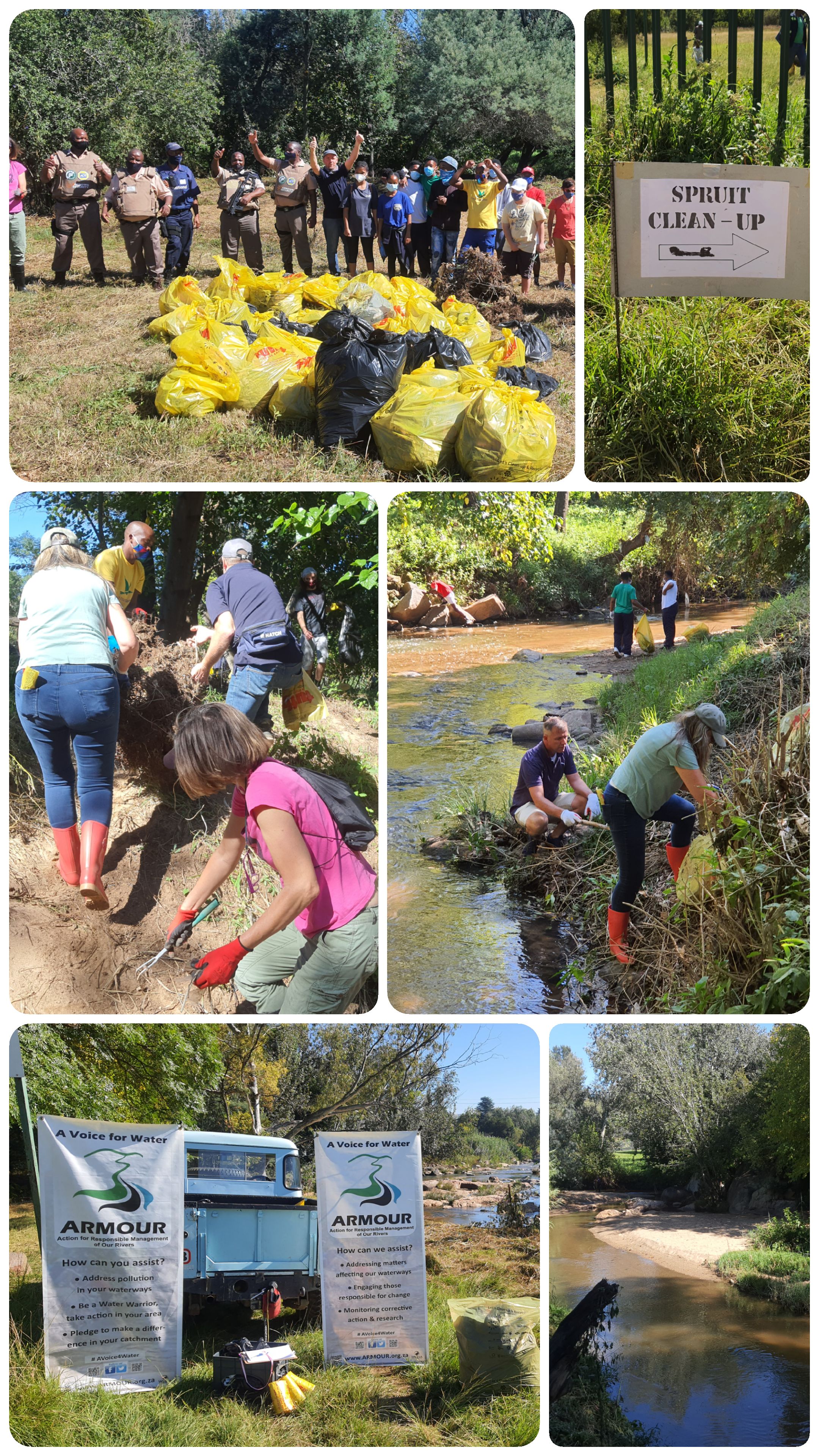 The Spruit Spritz is run once a month on the Braamfontein Spruit Confluence with the Sandspruit @ Paulshod Park by Chantal Nativel & Brigette from The Paulshof Residents Association
